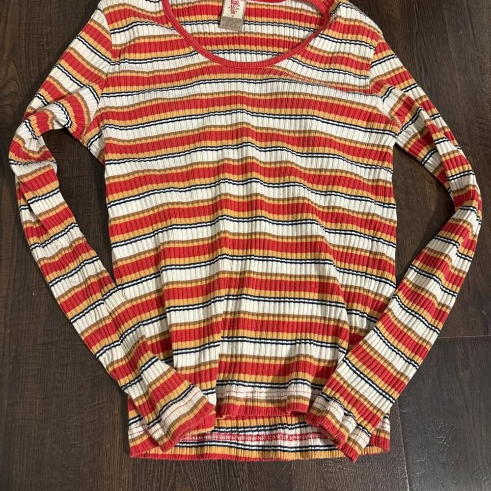 Levi's Vintage 1990s Women's Striped Long Sleeve Shirt M